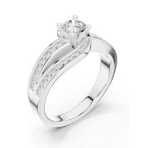 Bague de fiançailles pour femme avec diamant de laboratoire rond brillant de 0,92 carat, clarté VVS-VS EF, or 18 carats, 14 carats, 10 carats et argent 925 - Product Image 4