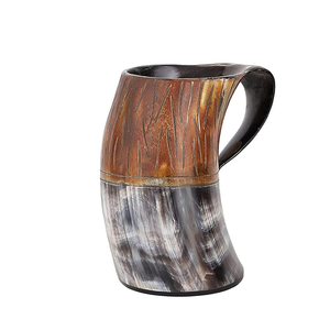 Jarra Vikinga de Cuerno de Buey Pulido de 6 Pulgadas de Largo, de la Mejor Calidad, Auténtica Jarra Medieval - Product Image 3