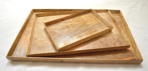 Bandeja de Servir Rectangular Ligera de Madera Maciza Tradicional Hecha a Mano para Desayuno, Café, Aperitivos, Uso en Bodas, OEM/ODM Personalizado - Product Image 4