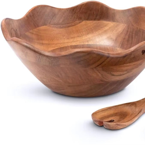 Tazón de Madera Desechable Ecológico, Diseño de Madera Personalizado, Artesanía, Color Marrón, Tamaño Personalizado, para Ensaladas - Product Image 4