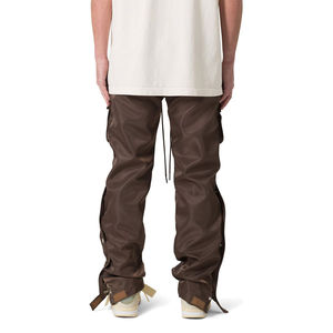 Pantalones Cargo de Cuero para Hombre con Múltiples Bolsillos y Diseño Elegante y Ajustado, Pantalones Cargo de Cuero Modernos para Hombre en Venta en Línea - Product Image 6