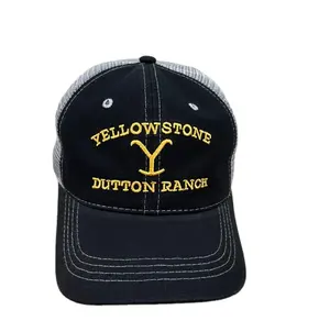 可洗黑色黄石卡车司机帽子网眼热卖Etsy男士刺绣标志定制越南高品质头饰