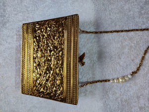 Luxury Mother of Pearl Clutch with <b>Gold</b> Floral Metal Embroidery Pearl Crystal Details Handmade Wedding <b>Evening</b> <b>Bag</b> Clutch - Product Image 3