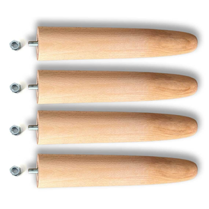 Pieds de meubles de rechange en bois massif pour canapé canapé chaise pouf causeuse Table basse armoire-conception ronde - Product Image 4