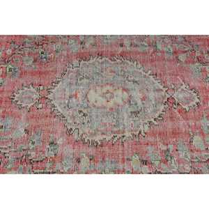 Turkish Vintage Rug, <b>Runner</b> 3.2x8.3 ft (99x254 cm) Rug, <b>Red</b> Southwestern Wool Rug - Product Image 5