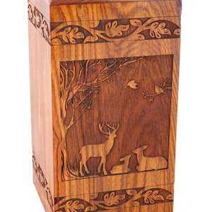 โกศไม้สำหรับงานศพชายหญิงโกศตกแต่งงานศพงานทำมือโกศไม้ทันสมัย - Product Image 4