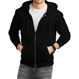 Sweat-shirts à capuche zippés pour hommes en polyester et coton, coupe-vent et respirants, pour l'hiver – Vêtements d'extérieur décontractés - Product Image 1