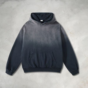 Sudaderas con capucha de color degradado lavado con ácido desgastado Heavy Sun Fade de algodón de la mejor calidad para hombres - Product Image 1