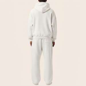 Ensemble de survêtement vintage 2 pièces à capuche, coupe ample, avec cordon de serrage et logo personnalisé, pour homme – Collection streetwear tendance - Product Image 4