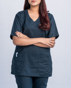 Uniforme moderno de enfermera superior Hospital Clinical Heath Care Scrub Trajes MUY SUAVE Diseño de manga corta personalizado para mujeres - Product Image 4