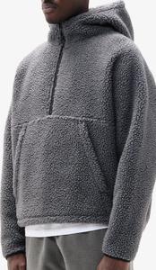Seamless Arm & Toggle Hem Adjusters 700 GSM Sherpa <b>Fleece</b> Oversized Kangaroo Pockets Half Zip with Oversized Hoodie for Winter - Product Image 3