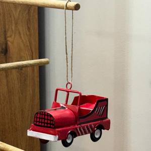 Camion de Noël décoratif en fer forgé, artisanal, best-seller, rouge - Product Image 6