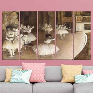 Impresión en lienzo de bailarinas vintage en el escenario, decoración elegante de ballet, JUEGO DE 5 LIEÑOS - Product Image 1