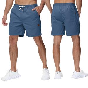 Nuevos pantalones cortos de Fitness Hip Hop 100% lona de algodón de secado rápido y patrón sólido transpirable respetuoso con el medio ambiente entrenamiento de verano Beac - Product Image 4