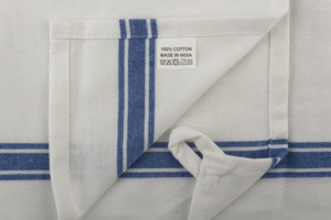 Toalla de tiras vintage de algodón 100% para cocina de golf, color azul con función de secado rápido y técnica tejida - Product Image 4