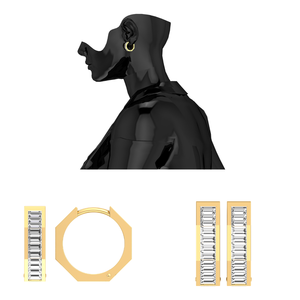 Clous d'oreilles en or massif 18 carats 1.07 carats VS1 Clarity Baguette Cut IGI Certified Lab Grown Diamond pour femmes - Product Image 4