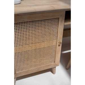 Bureau en bois porte rotin Austin - Product Image 5