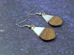 Elegante pendiente de resina y madera, joyería de moda, accesorios hechos a mano, joyería de moda, alta calidad para niñas, pendiente de aniversario - Product Image 5