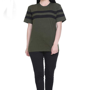 Camiseta de Mujer Personalizada de Alta Calidad con Diseño Nuevo, Logotipo Personalizado, Estampado de Patchwork, Color Sólido, Algodón/Poliéster, Suave - Product Image 2