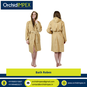 Peignoirs de bain en coton unisexe avec col à capuche Vêtements de nuit d'été à prix direct d'usine pour les acheteurs en gros Fabriqué en Inde - Product Image 3