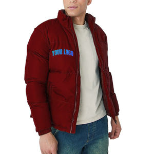 Veste matelassée pour homme de haute qualité OEM, capuche chaude, hiver, grande taille, fermeture éclair intégrale, veste gonflée en duvet, logo personnalisé pour l'extérieur - Product Image 3
