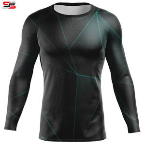 Sublimación Impreso Spandex BJJ Camisa de compresión Secado rápido Hombres Manga larga Deportes Baselayer Running Rash Transpirable - Product Image 6