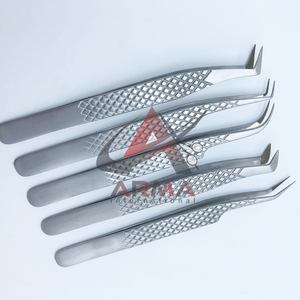 Ensemble de pinces à cils et sourcils individuelles professionnelles de haute qualité avec finition Dl avec pointe en fibre de technologie Nano Mega Volume - Product Image 4