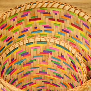 ตะกร้าไม้ไผ่สานทรงกลมหลากสีเป็นมิตรต่อสิ่งแวดล้อมตะกร้าซักผ้าปรับแต่งขนาดได้ตามต้องการคุณภาพสูงจากเวียดนาม - Product Image 5
