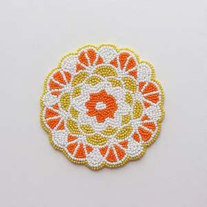 Vente chaude Moderne Décoratif Tasse Sous-verres À La Main Fleur Verre Perlé pour Table Basse pour Mats & Pads - Product Image 2