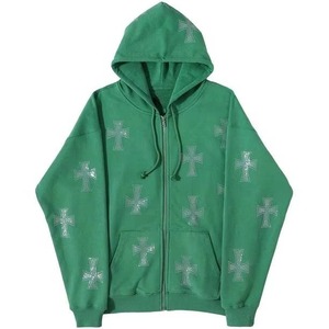 Sudadera con Capucha Personalizada con Pedrería, Sudadera Holgada de Moda Urbana con Detalles de Piedras para Hombre y Mujer - Product Image 2