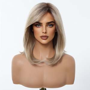 DWY Natural Elegance Shoulder-Length Blonde <b>Wig</b> Rooted for a Layered Look - Product Image 3