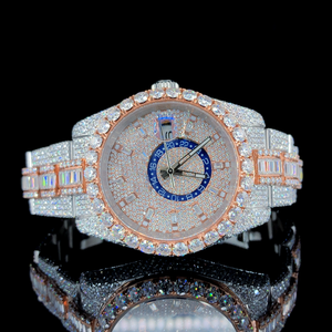 Haute Qualité VVS Moissanite Diamant Montre-Bracelet pour Hommes Vente Chaude En Acier Inoxydable Bande Quartz Mouvement Glacé Hip Hop Style - Product Image 1