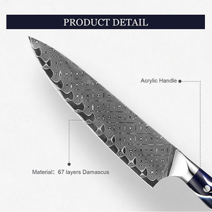 Cuchillo de chef de hoja fija de fábrica OEM y ODM personalizado al por mayor, herramienta de cocina de acero damasco, herramienta de corte de carne y verduras - Product Image 6