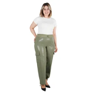 Women Parachute Pants PLUS SIZE WHOLESALE MADE IN TURKEY Trousers High Waist Stretchy Plus Size Made in Turkey