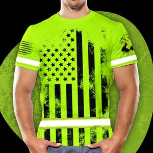 Hola visibilidad sublimación ropa de trabajo seguridad exterior reflectante construcción camiseta para hombres - Product Image 3