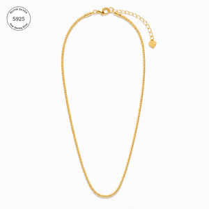 Collar <span class=keywords><strong>de</strong></span> Cadena <span class=keywords><strong>de</strong></span> Alambre Enrollado Chapado en <span class=keywords><strong>Oro</strong></span> <span class=keywords><strong>de</strong></span> Plata <span class=keywords><strong>de</strong></span> Ley 925 <span class=keywords><strong>de</strong></span> 45 cm con Cadena <span class=keywords><strong>de</strong></span> Extensión <span class=keywords><strong>de</strong></span> 5 cm y Cierre <span class=keywords><strong>de</strong></span> Mosquetón - Product Image 1