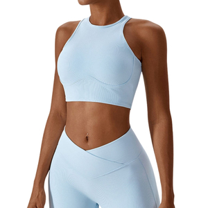 สปอร์ตบราผ้าสแปนเด็กซ์ซับเหงื่อพร้อมพิมพ์ลายถ่ายโอนความร้อนแห้งเร็วระบายอากาศได้ดี - Product Image 4