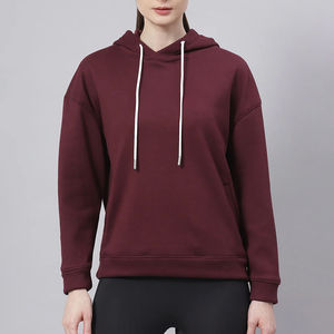Sudaderas con capucha informales para correr de tamaño personalizado para mujer, Jersey ligero liso de manga larga, sudaderas con capucha transpirables antipilling para mujer - Product Image 2