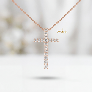 Collar con Colgante de Cruz de Diamantes Cultivados en Laboratorio, Cadena de Oro de Plata Esterlina 925, Collar con Cruz de Fe para Mujer, Joyería de Regalo Religiosa - Product Image 6