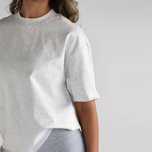 Buena calidad ligero personalizado de talla grande mujeres de talla grande camisetas de moda ropa de Yoga ropa Casual camiseta - Product Image 5