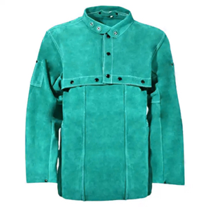 Vêtements de travail ignifuges en cuir de vachette pour hommes veste de soudage en cuir vêtements de protection de sécurité de soudage veste de soudage - Product Image 3