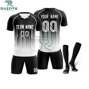 เสื้อฟุตบอลชายแบบสั่งทำพิเศษจาก Razorts International ผ้าโพลีเอสเตอร์ 100% แบบระเหิดสี แขนสั้น ชุดทีม ชุดฝึกซ้อมฟุตบอล - Product Image 5
