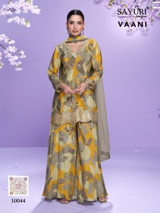 บริษัทชรีอินเดียนเอ็กซ์พอร์ตนำเสนอชุดสาหรี่กะมีซผ้าลินินพิมพ์ลายดอกไม้สวยงามประณีต พร้อมผ้าคลุมไหล่ ดีไซน์พิเศษสำหรับงานปาร์ตี้ - Product Image 3