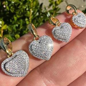 Chaîne incassable et collier pendentif coeur pour hommes et femmes Style de rue punk avec accessoire de bijoux de luxe en diamant - Product Image 6