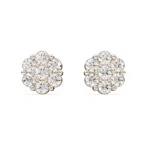 10K/ 14K/ 18K fleur grappe VVS Moissanite boucles d'oreilles en argent Sterling 925 diamant boucle d'oreille pour les fêtes et les cadeaux - Product Image 2