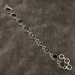 925 Sterling Silver Bohemian Trendy <b>Bracelet</b> Handmade Black <b>Onyx</b> Gemstone Christian Everyday Jewelry Gift for Mom for Parties - Product Image 1