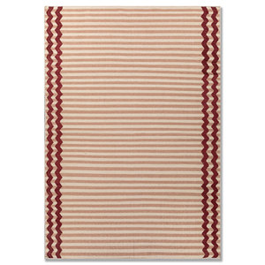Alfombras Clásicas Alhambra Rojas Anaranjadas de Tejido Plano, Alfombras Rectangulares de Yute a Rayas para el Hogar, para Pasillo, Habitación, Decoración Junto a la Cama-ADWL-13291 - Product Image 1