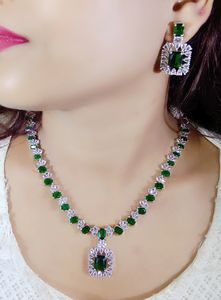 Trending Design Elegant American Diamond Necklace <b>Set</b> with Red Stone for <b>Women</b> Wedding Party Wear <b>Jewellery</b> For <b>Women</b> - Product Image 2