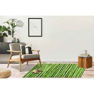Tapis imprimé avec des motifs de plantes, tapis vert pour la crèche et la maison, tapis fin non tissé - Product Image 4