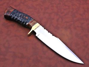 Couteaux de chasse en acier D2 faits à la main personnalisés avec manche en bois couteau Bowie poli avec gaine en cuir. - Product Image 2